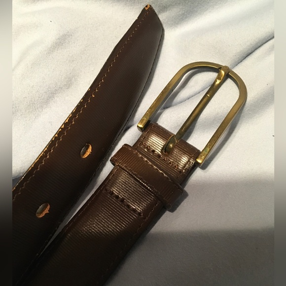 Christian Dior Vintage Glove Leather Belt Gold Tone Buckle Size 34 - Picture 5 of 7